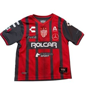Club Necaxa Charly futbol youth soccer jersey red black size 4-6 authentic